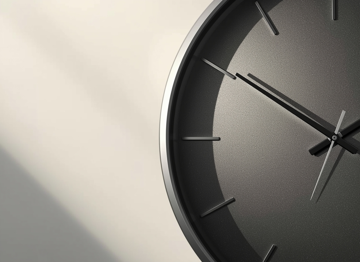 Minimalist wall clock detail showing precision craftsmanship